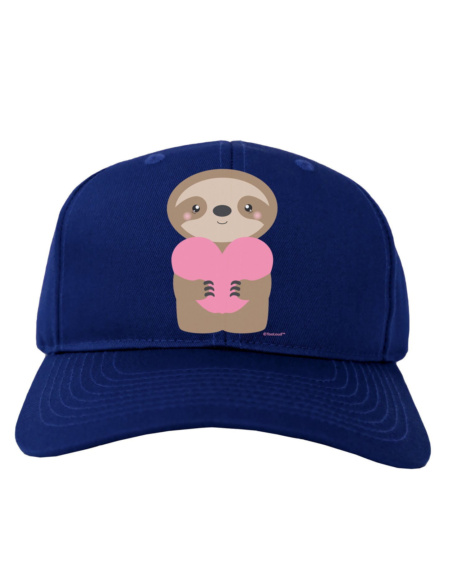 Cute Valentine Sloth Holding Heart Adult Dark Baseball Cap Hat by TooLoud-Baseball Cap-TooLoud-Royal-Blue-One Size-Davson Sales