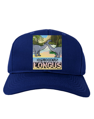 Diplodocus Longus - With Name Adult Dark Baseball Cap Hat-Baseball Cap-TooLoud-Royal-Blue-One Size-Davson Sales