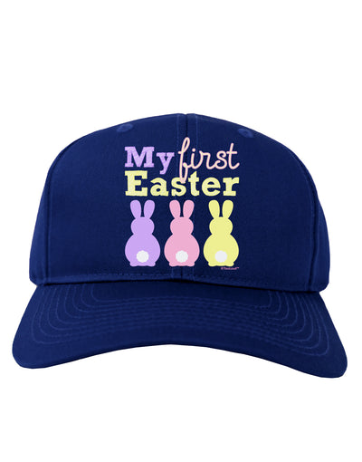 My First Easter - Three Bunnies Adult Dark Baseball Cap Hat by TooLoud-Baseball Cap-TooLoud-Royal-Blue-One Size-Davson Sales