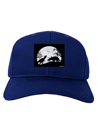 T-Rex and Triceratops Silhouettes Design Adult Dark Baseball Cap Hat by TooLoud-Baseball Cap-TooLoud-Royal-Blue-One Size-Davson Sales