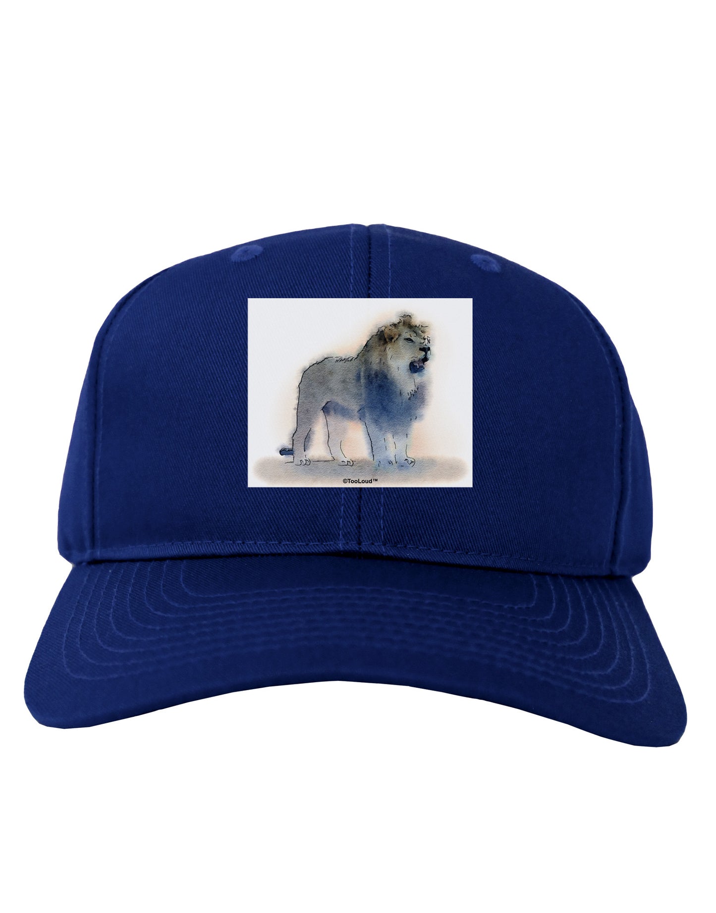 Lion Watercolor B Adult Dark Baseball Cap Hat-Baseball Cap-TooLoud-Royal-Blue-One Size-Davson Sales