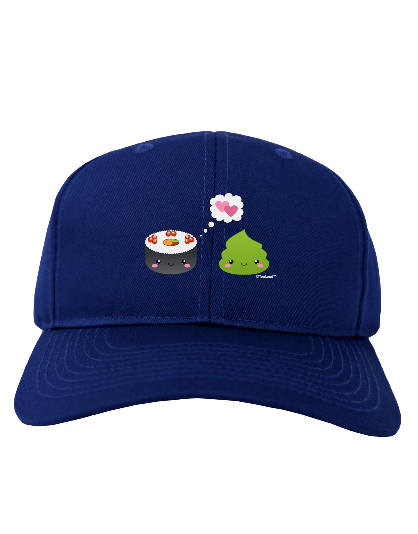 Cute Sushi and Wasabi Love Adult Dark Baseball Cap Hat by TooLoud-Baseball Cap-TooLoud-Royal-Blue-One Size-Davson Sales