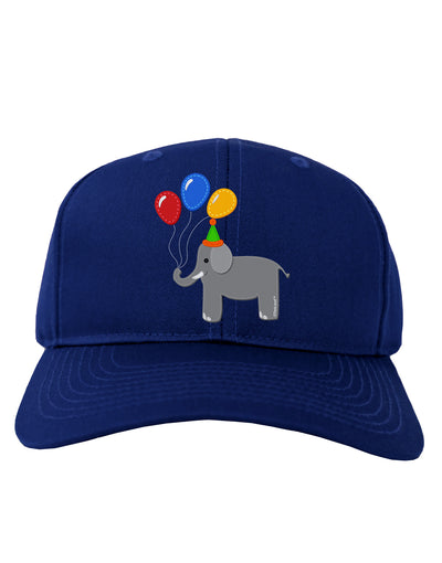 Cute Elephant with Balloons Adult Dark Baseball Cap Hat-Baseball Cap-TooLoud-Royal-Blue-One Size-Davson Sales