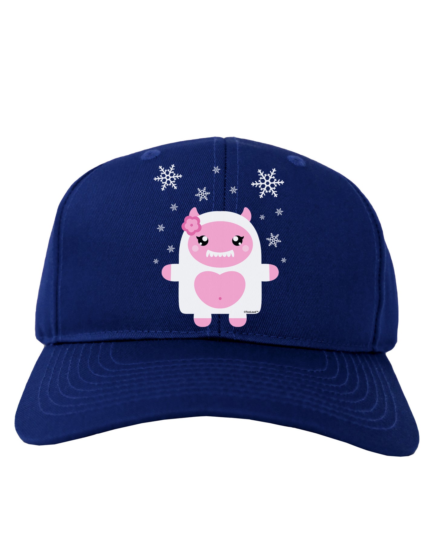 Cute Abominable Snowman Girl Yeti - Christmas Adult Dark Baseball Cap Hat-Baseball Cap-TooLoud-Royal-Blue-One Size-Davson Sales