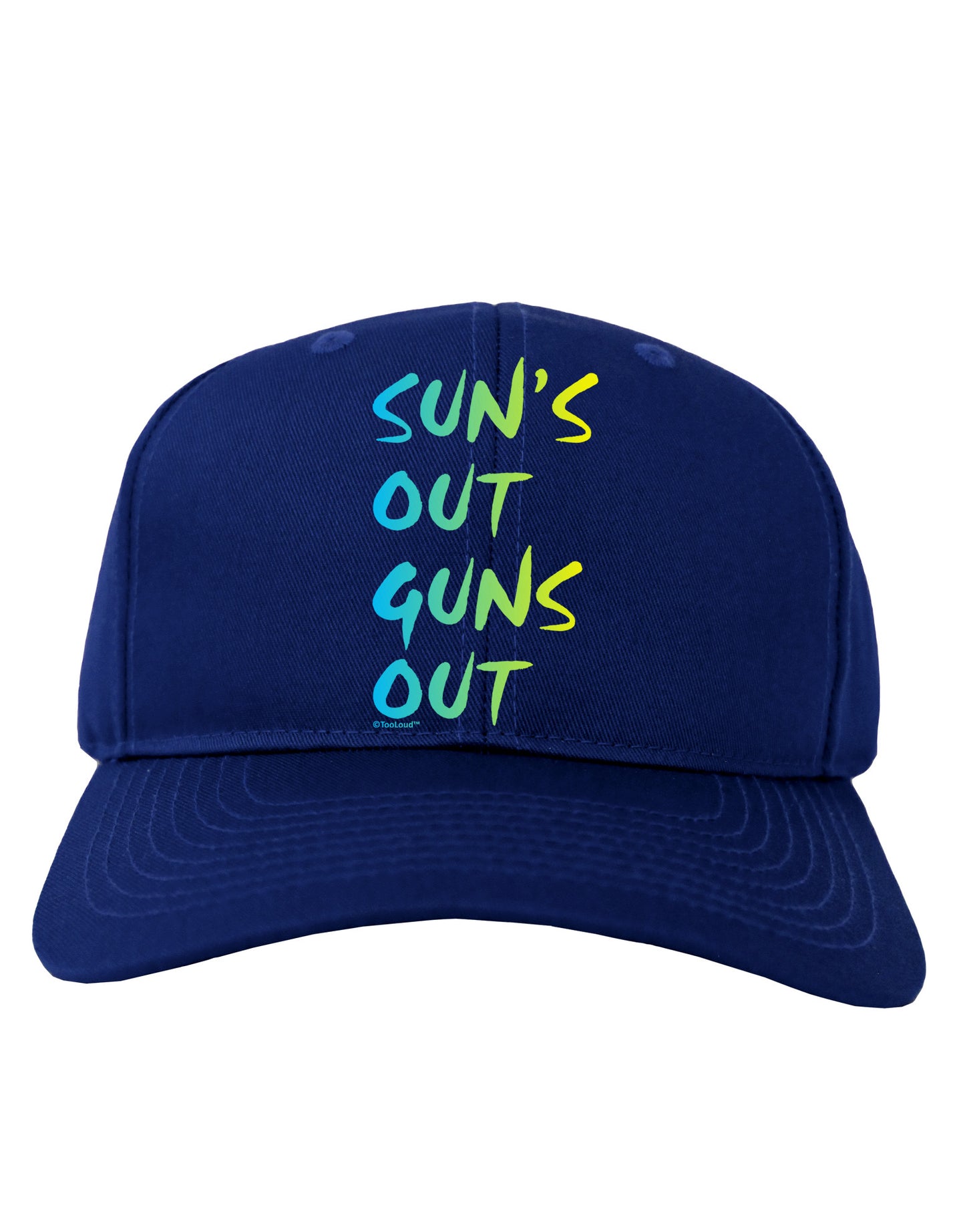 Suns Out Guns Out - Gradient Colors Adult Dark Baseball Cap Hat-Baseball Cap-TooLoud-Royal-Blue-One Size-Davson Sales