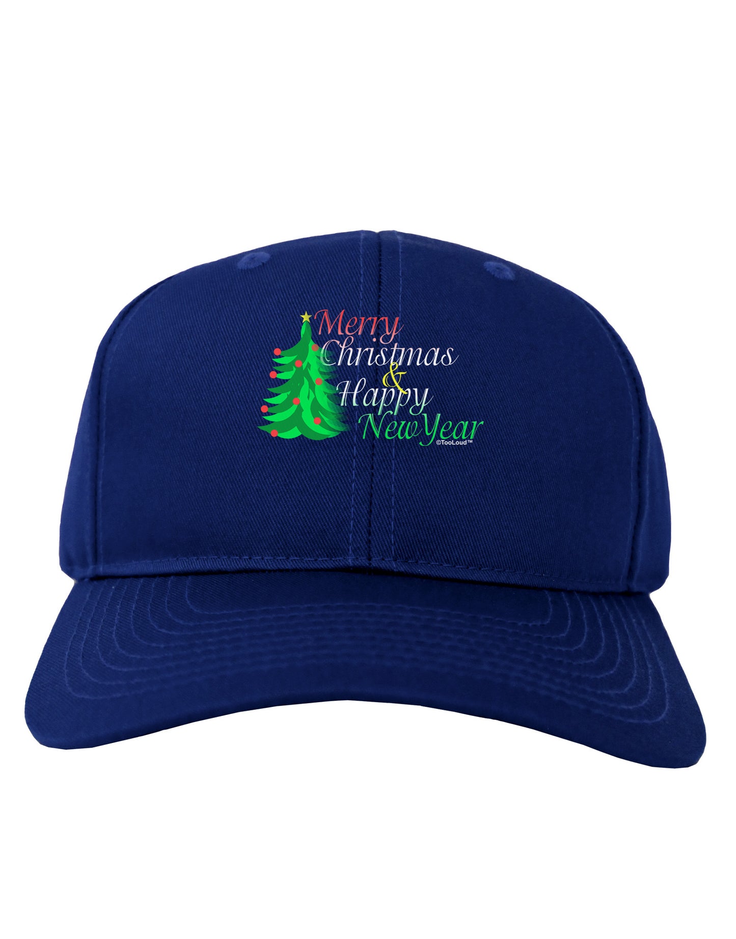 Merry Christmas & Happy New Year Adult Dark Baseball Cap Hat-Baseball Cap-TooLoud-Royal-Blue-One Size-Davson Sales