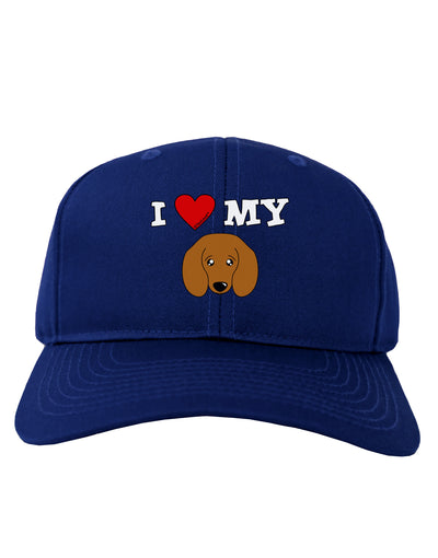 I Heart My - Cute Doxie Dachshund Dog Adult Dark Baseball Cap Hat by TooLoud