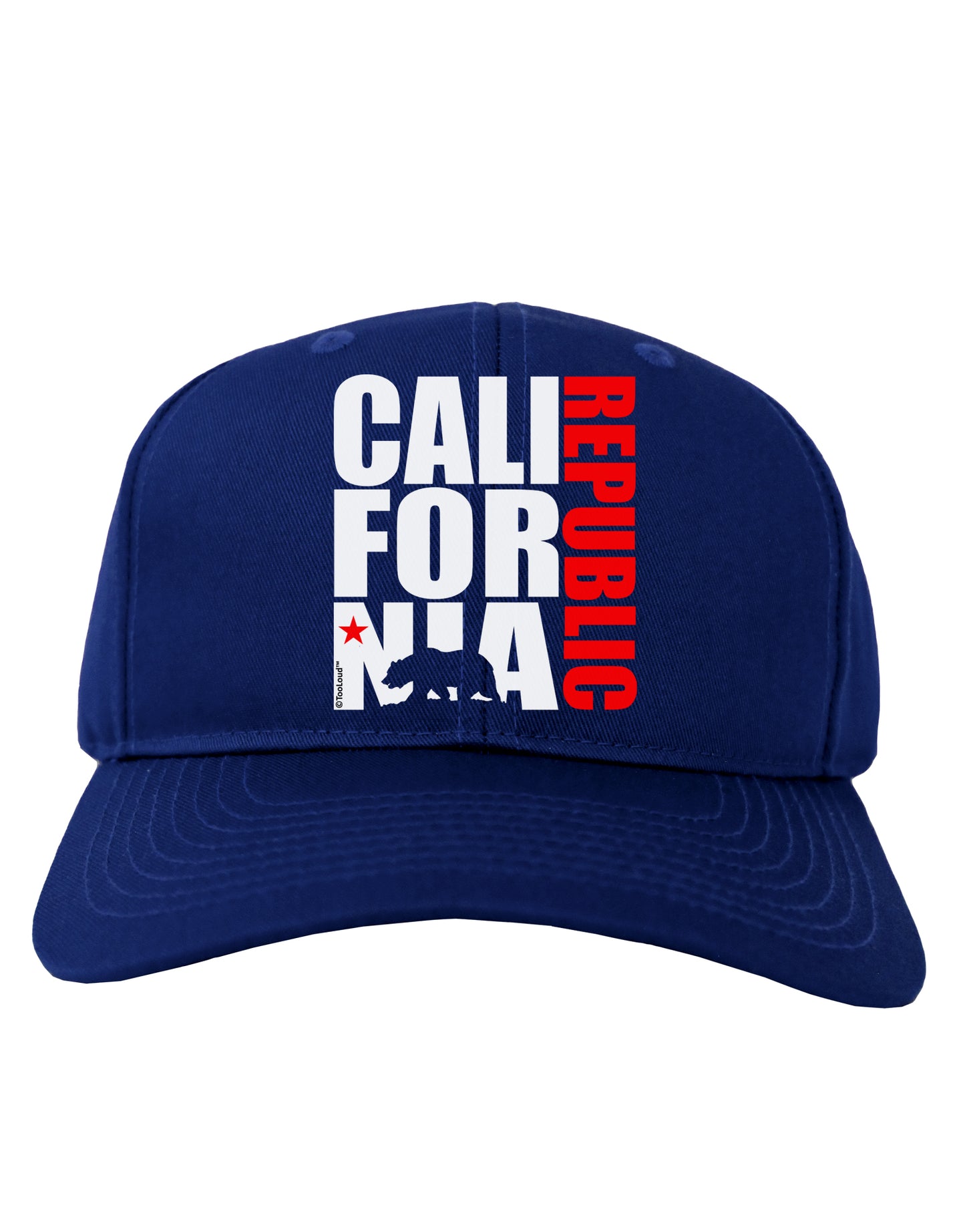 California Republic Design - California Red Star and Bear Adult Dark Baseball Cap Hat by TooLoud-Baseball Cap-TooLoud-Royal-Blue-One Size-Davson Sales