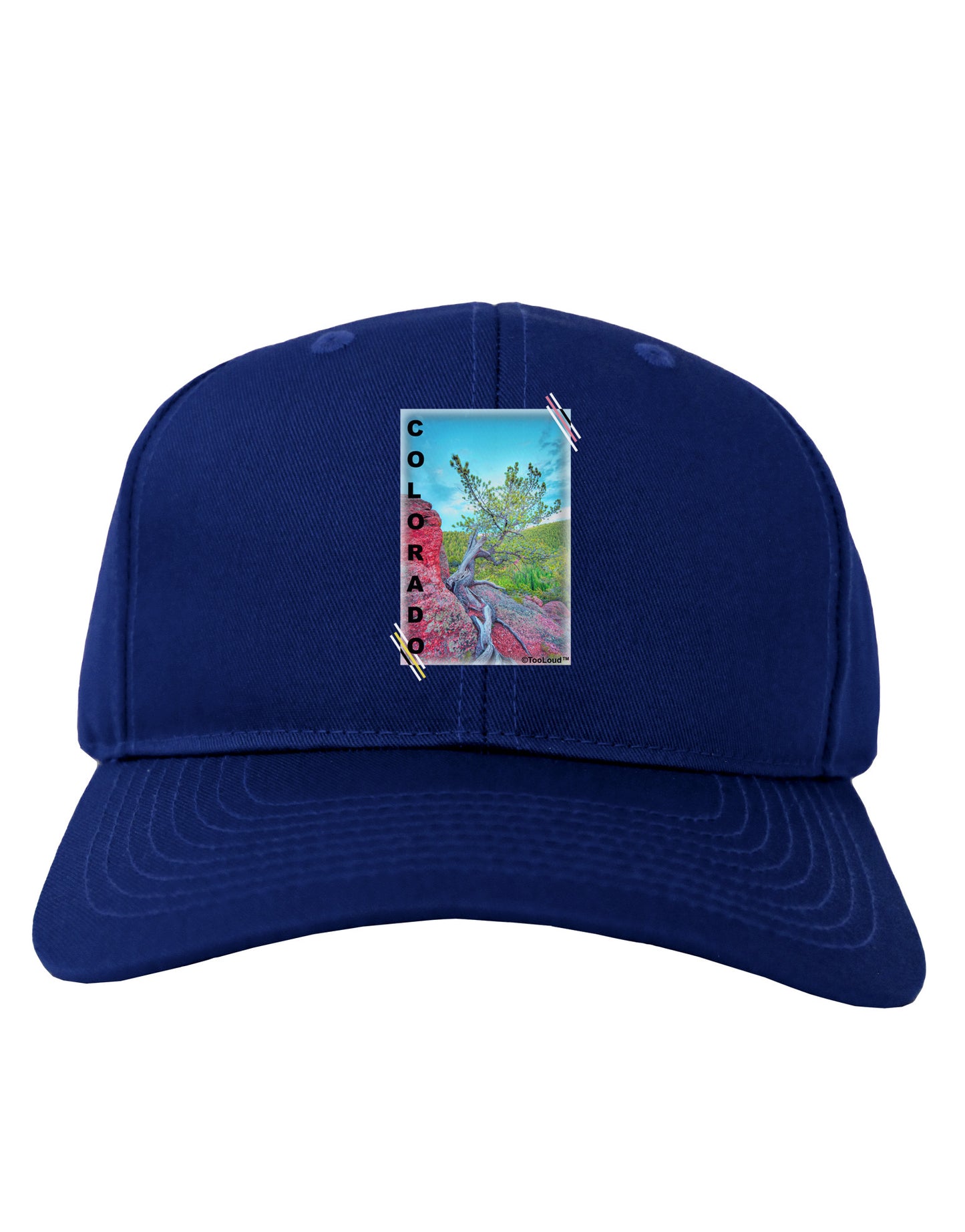 CO Cliffside Tree Text Adult Dark Baseball Cap Hat-Baseball Cap-TooLoud-Royal-Blue-One Size-Davson Sales