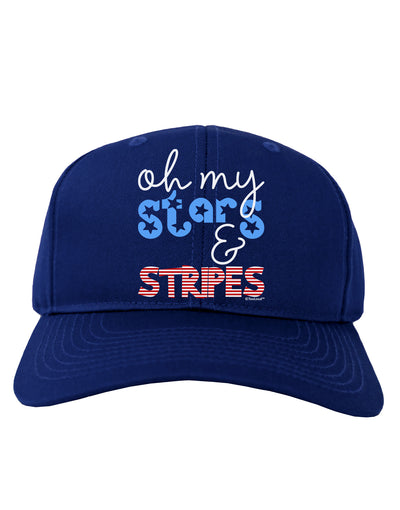 Oh My Stars and Stripes - Patriotic Design Adult Dark Baseball Cap Hat-Baseball Cap-TooLoud-Royal-Blue-One Size-Davson Sales