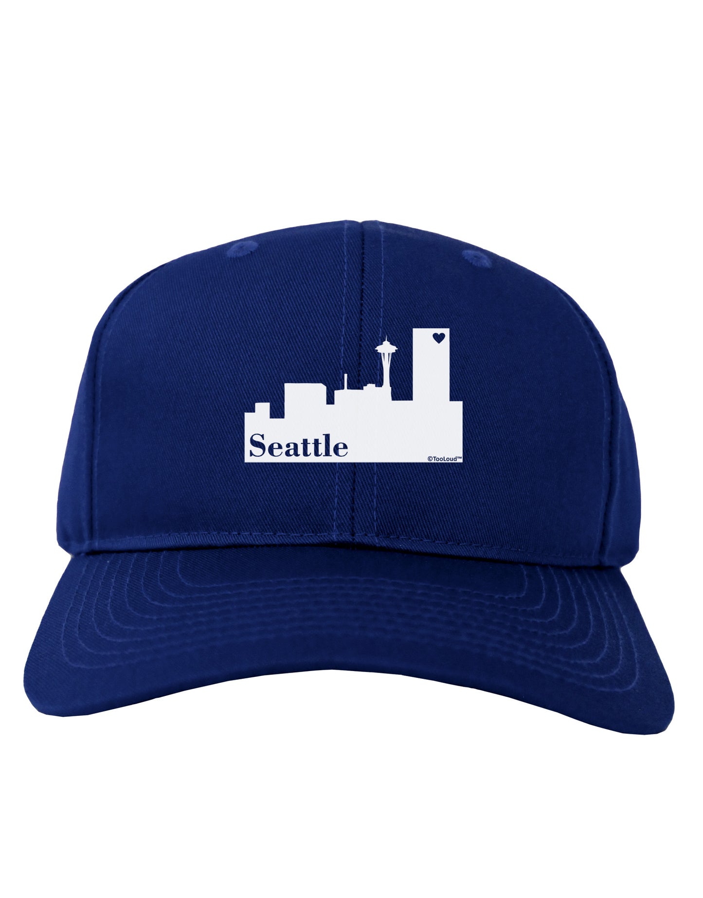 Seattle Skyline with Space Needle Adult Dark Baseball Cap Hat by TooLoud-Baseball Cap-TooLoud-Royal-Blue-One Size-Davson Sales