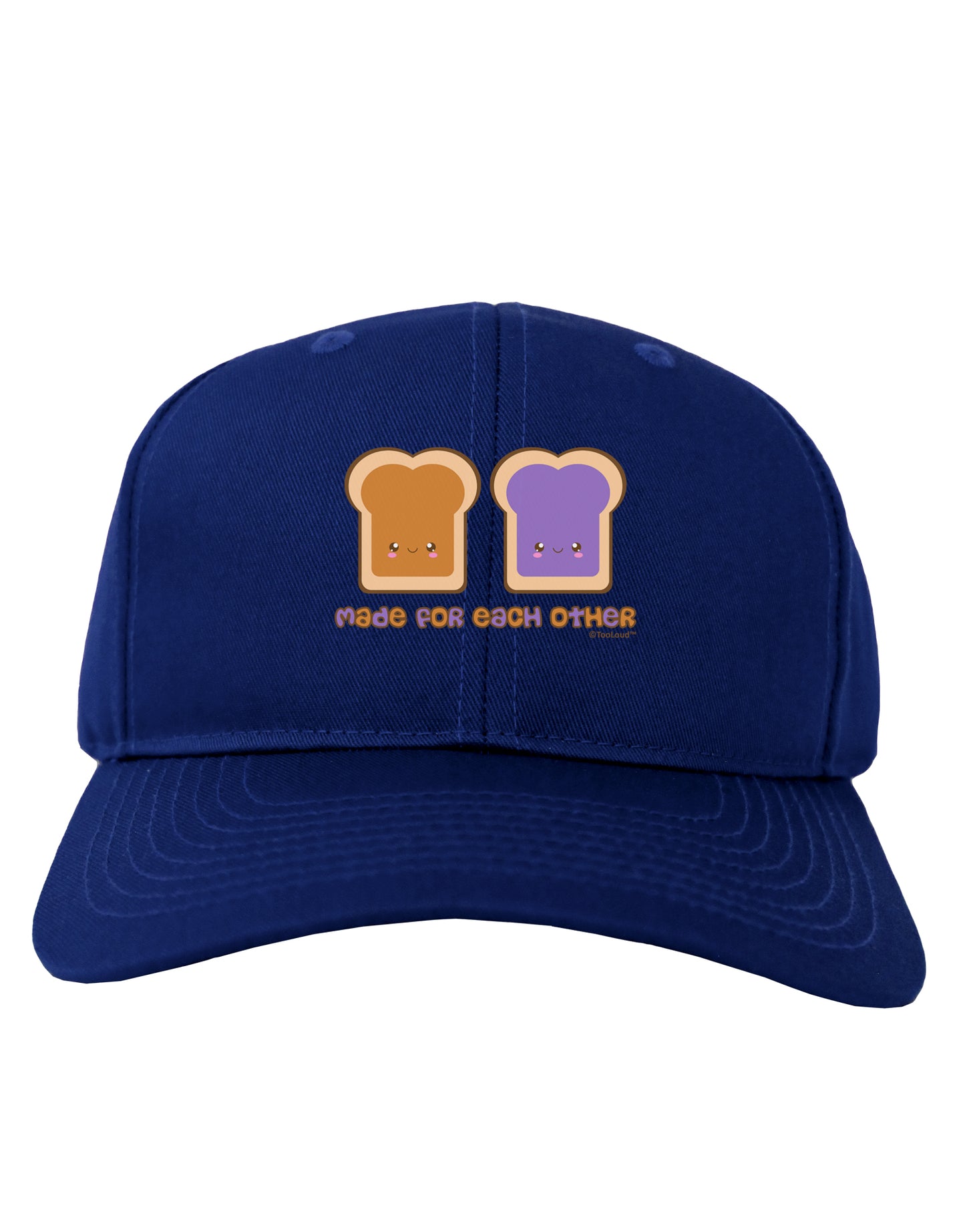 Cute PB and J Design - Made for Each Other Adult Dark Baseball Cap Hat by TooLoud-Baseball Cap-TooLoud-Royal-Blue-One Size-Davson Sales