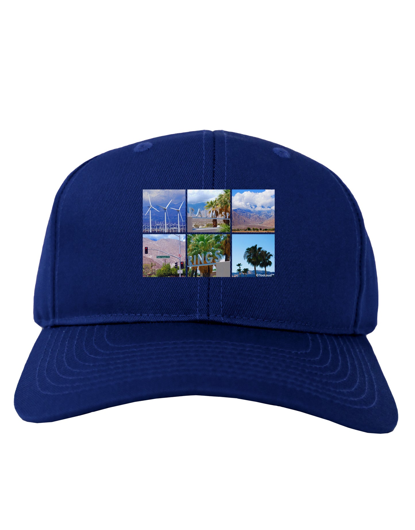 Palm Springs Square Collage Adult Dark Baseball Cap Hat-Baseball Cap-TooLoud-Royal-Blue-One Size-Davson Sales