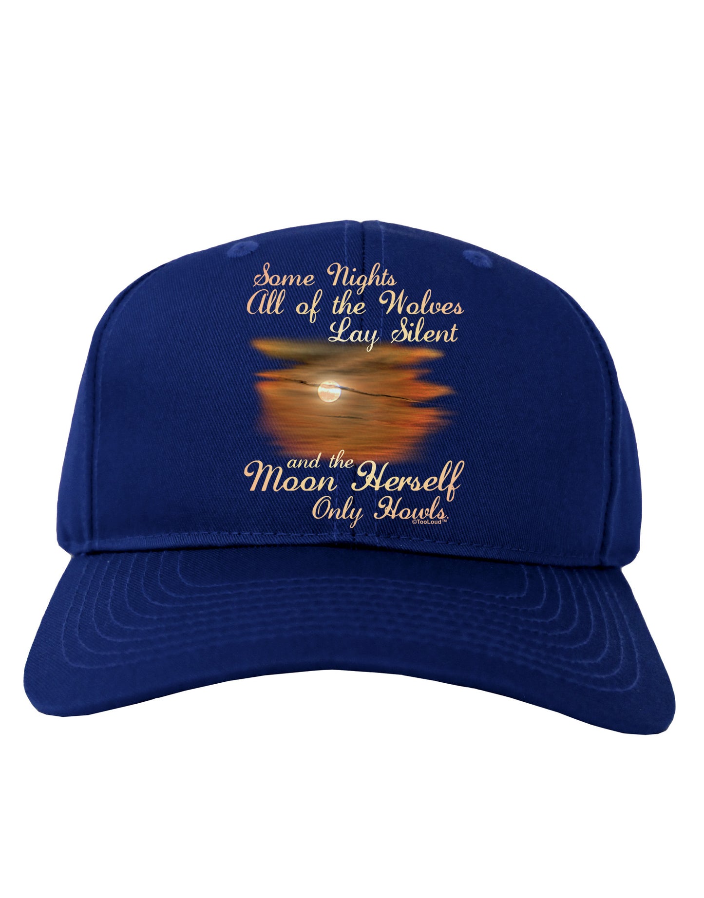 The Moon Herself Howls Adult Dark Baseball Cap Hat-Baseball Cap-TooLoud-Royal-Blue-One Size-Davson Sales