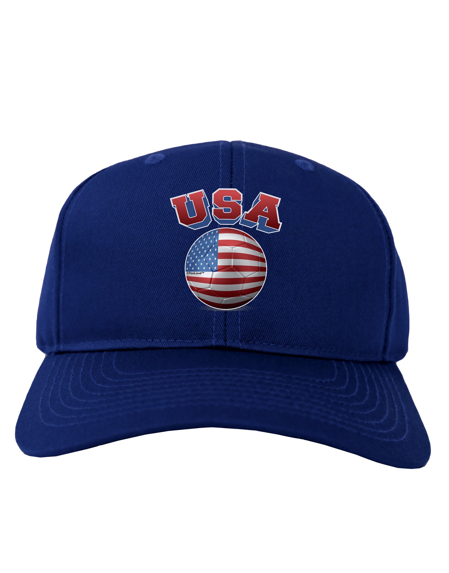 Soccer Ball Flag - USA Adult Dark Baseball Cap Hat-Baseball Cap-TooLoud-Royal-Blue-One Size-Davson Sales