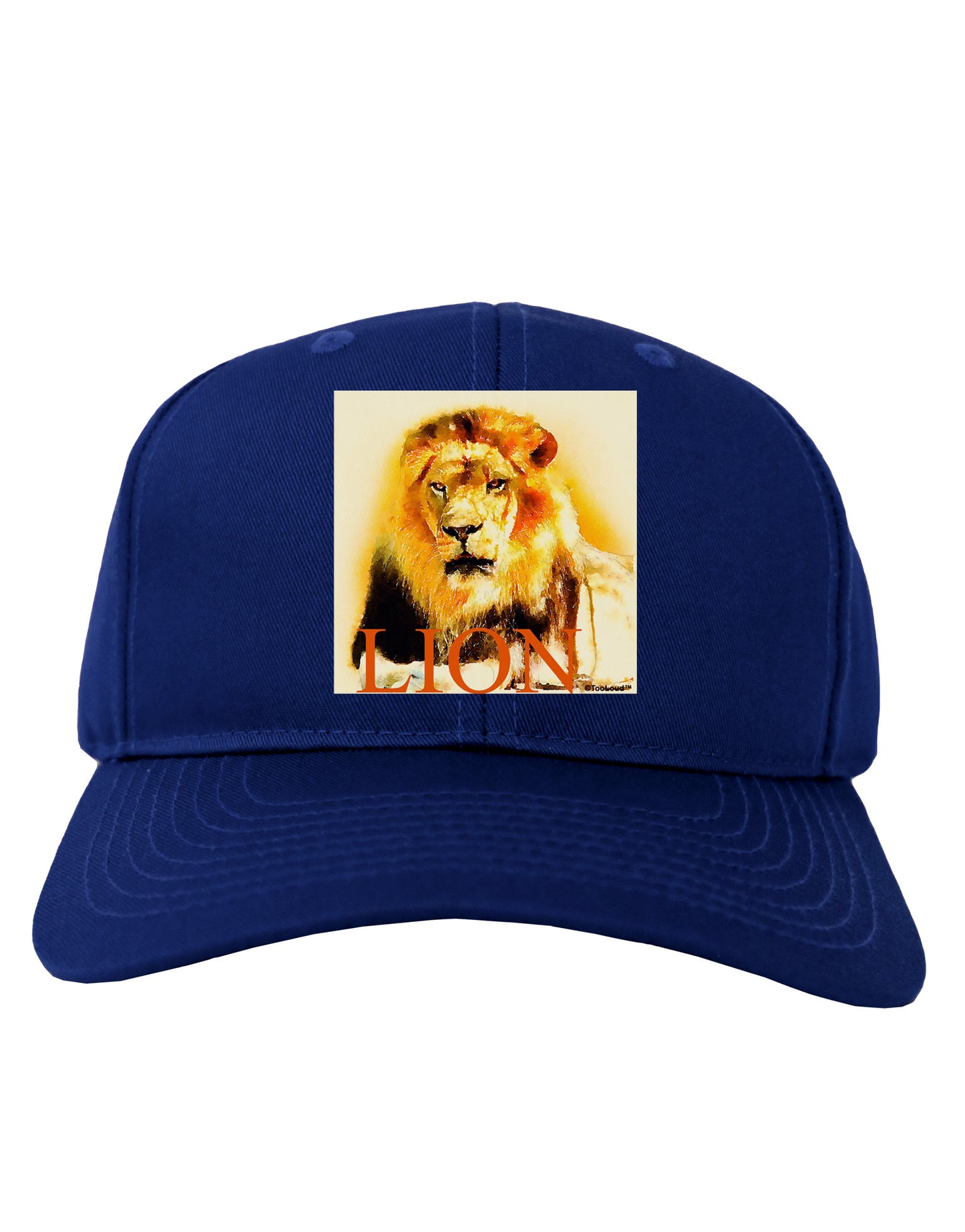 Lion Watercolor 4 Text Adult Dark Baseball Cap Hat-Baseball Cap-TooLoud-Royal-Blue-One Size-Davson Sales