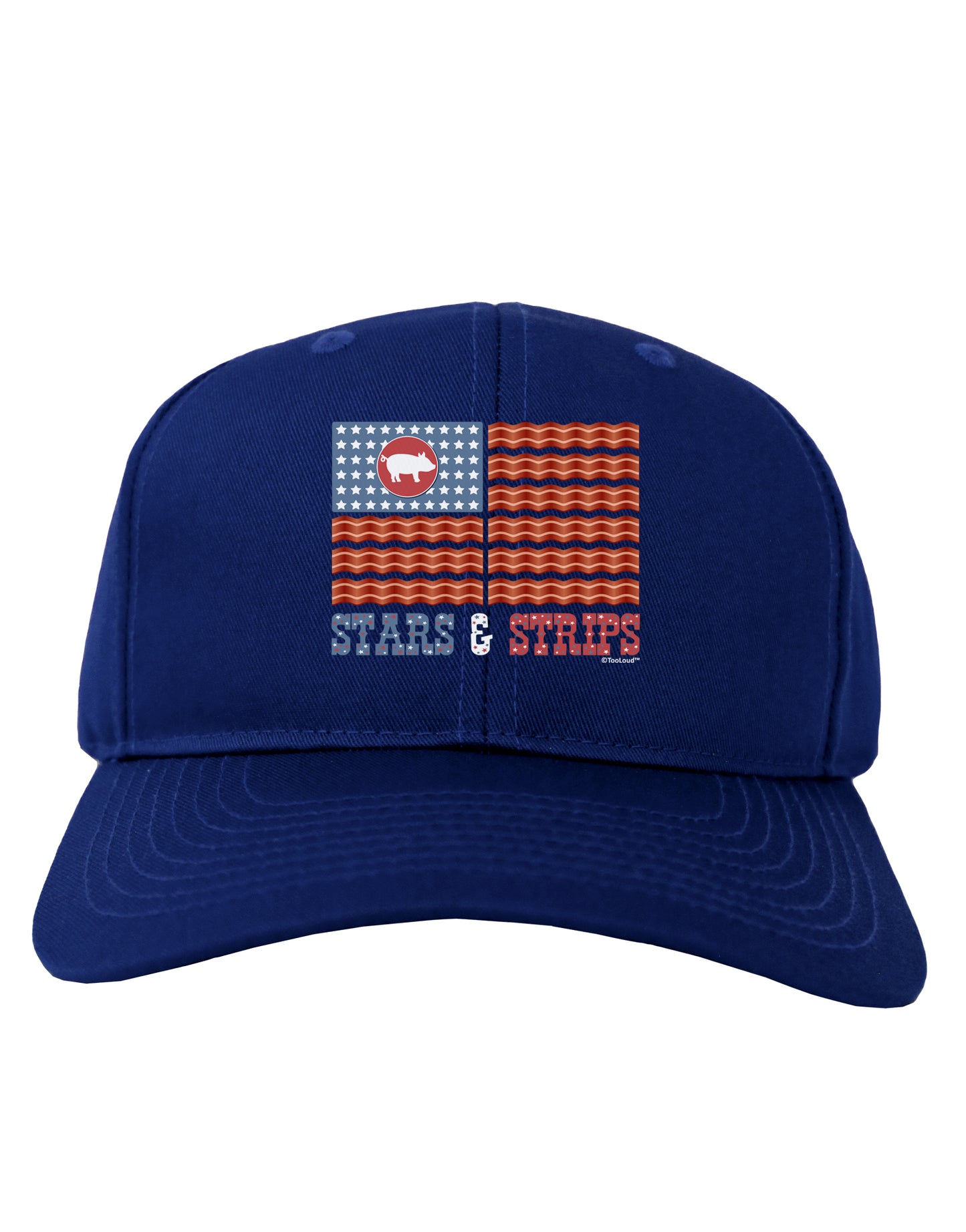 American Bacon Flag - Stars and Strips Adult Dark Baseball Cap Hat-Baseball Cap-TooLoud-Royal-Blue-One Size-Davson Sales