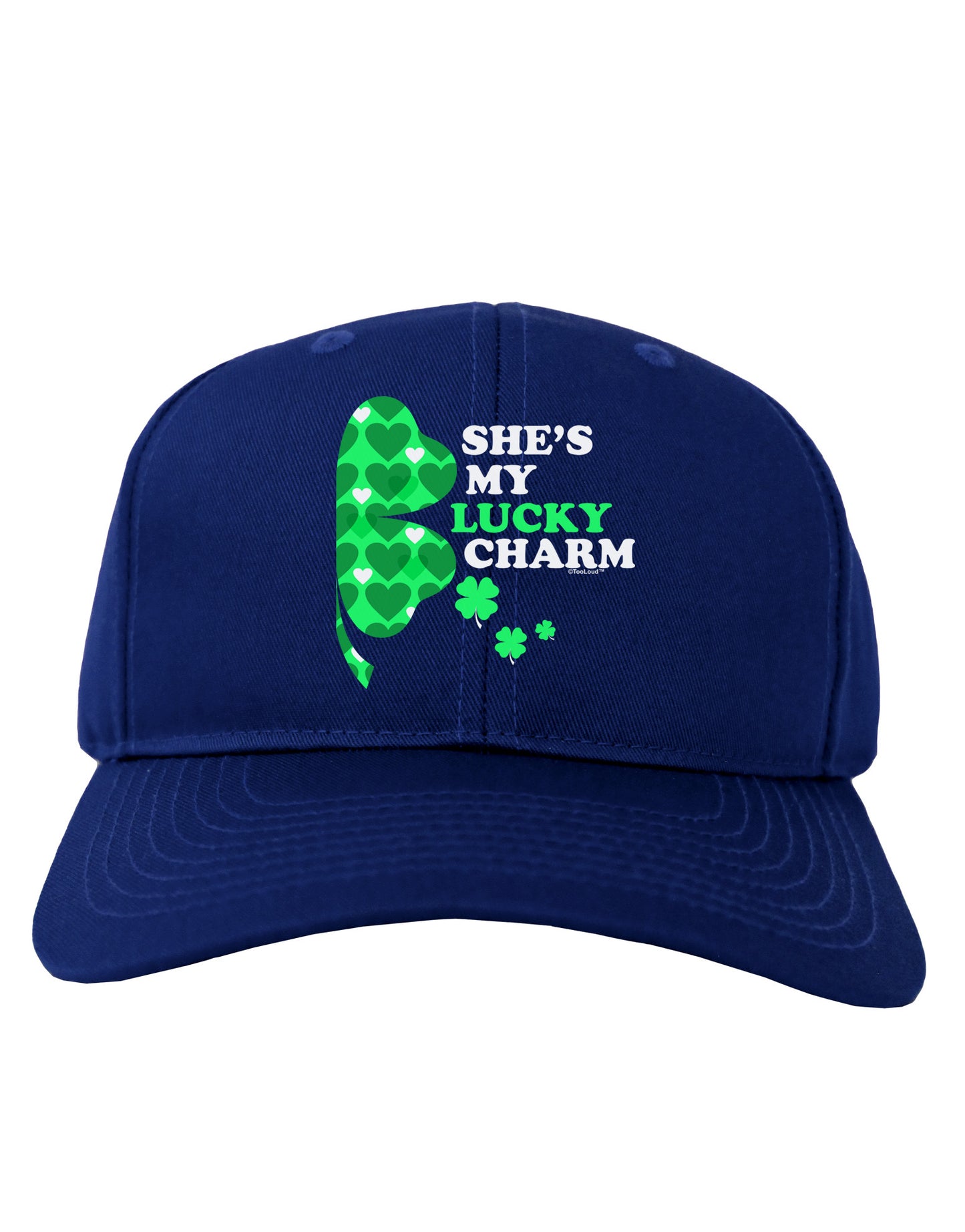 She's My Lucky Charm - Right Adult Dark Baseball Cap Hat-Baseball Cap-TooLoud-Royal-Blue-One Size-Davson Sales