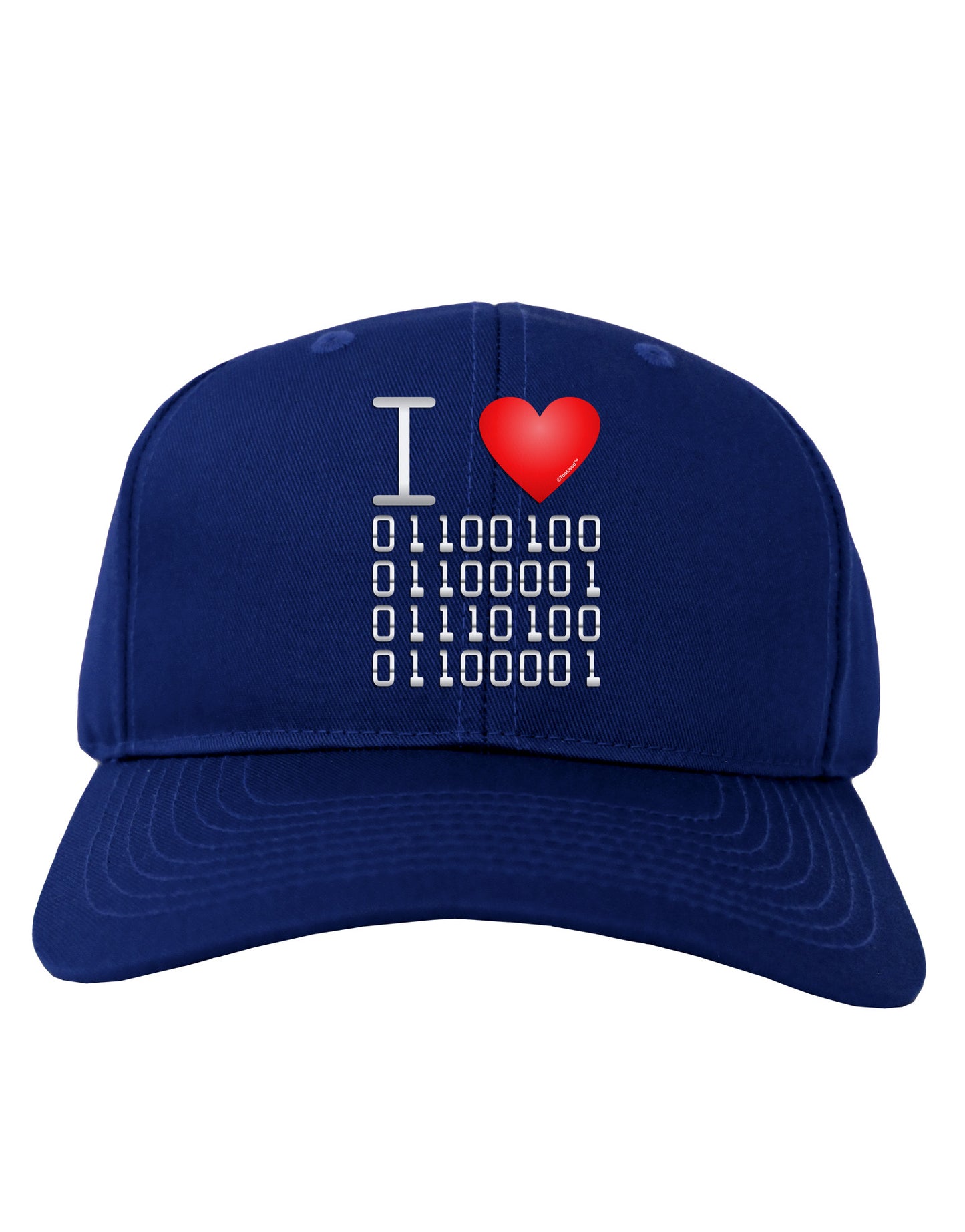 I Heart Binary Data Adult Dark Baseball Cap Hat-Baseball Cap-TooLoud-Royal-Blue-One Size-Davson Sales