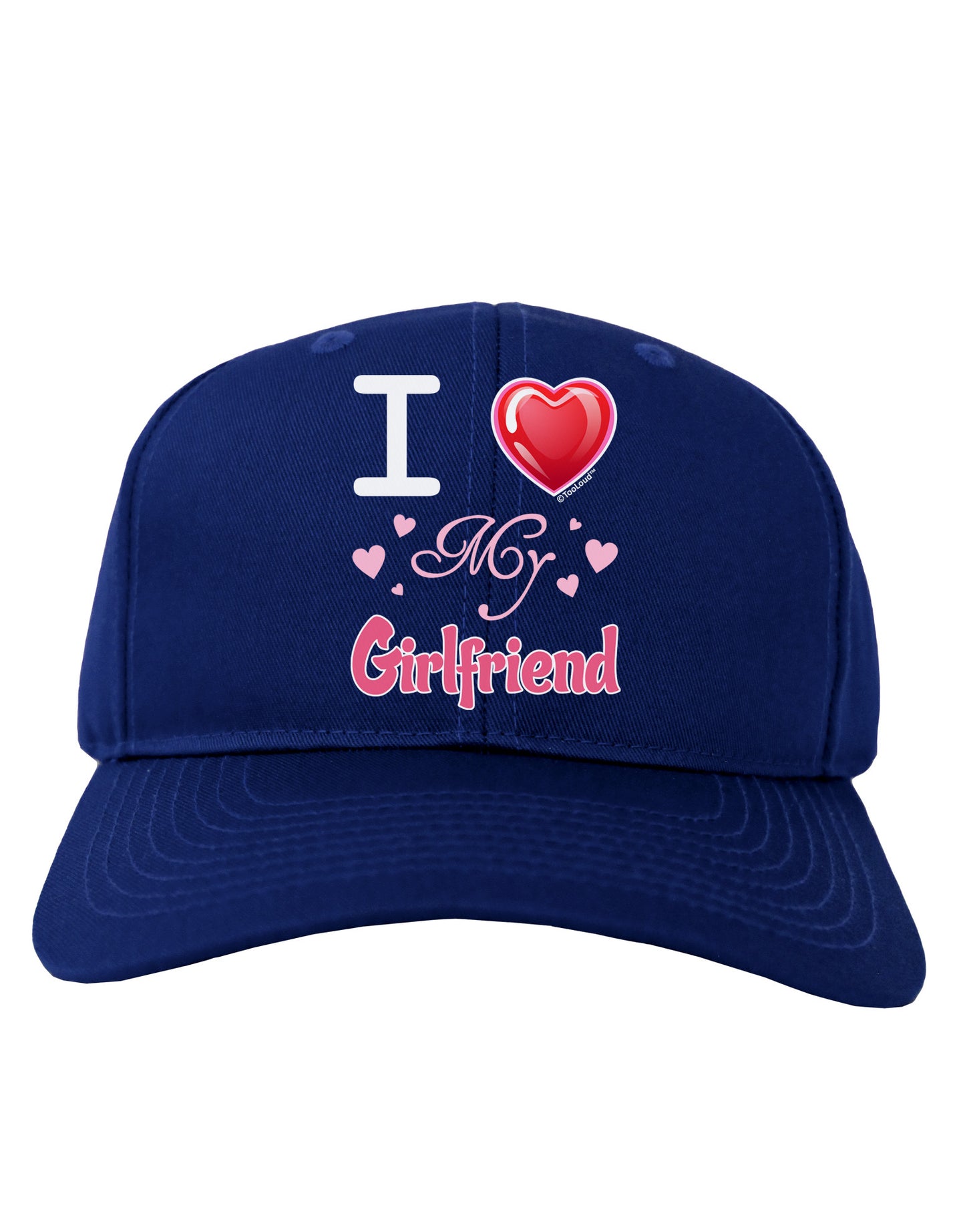 I Love Heart My Girlfriend Adult Dark Baseball Cap Hat-Baseball Cap-TooLoud-Royal-Blue-One Size-Davson Sales