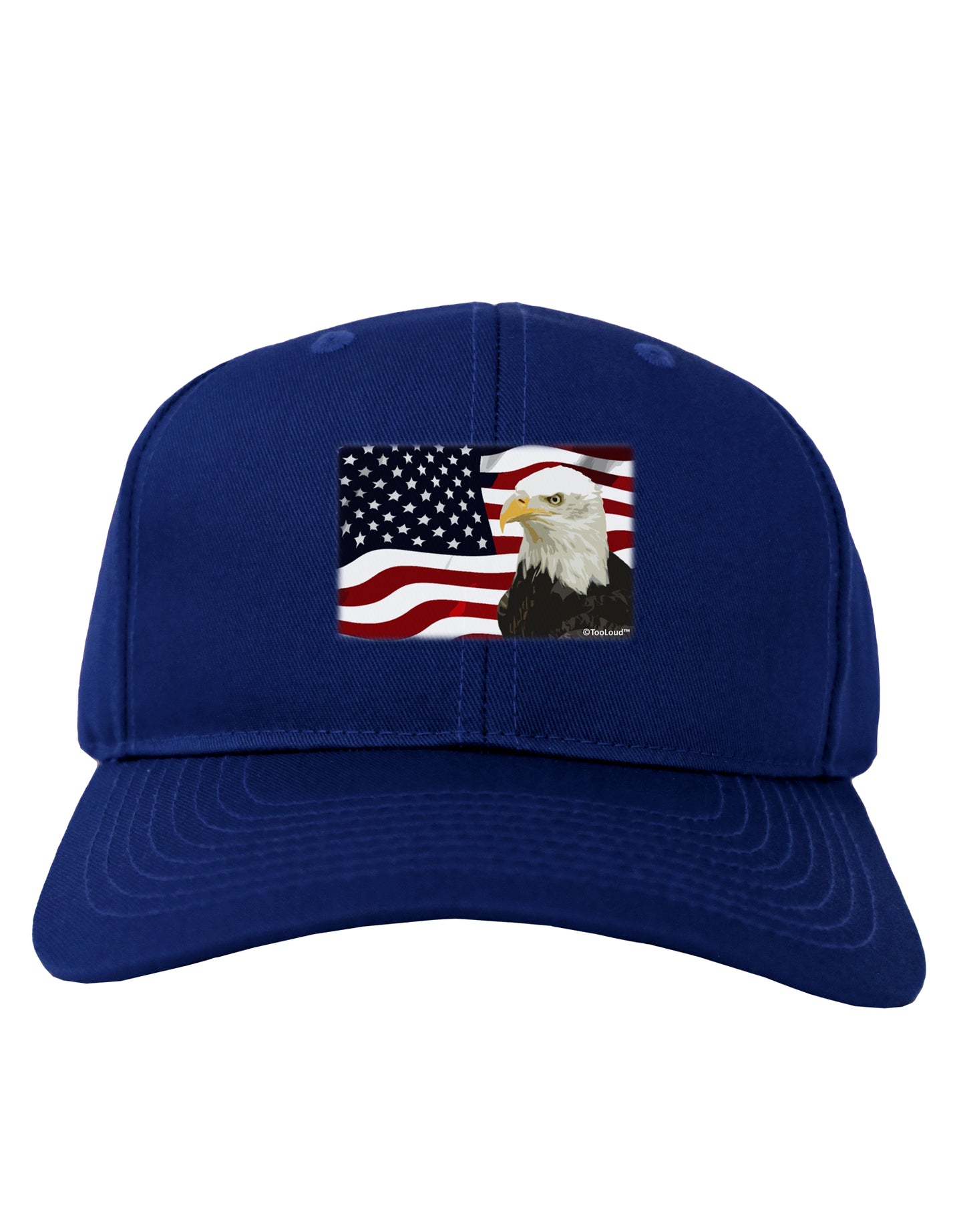 Patriotic USA Flag with Bald Eagle Adult Dark Baseball Cap Hat by TooLoud-Baseball Cap-TooLoud-Royal-Blue-One Size-Davson Sales