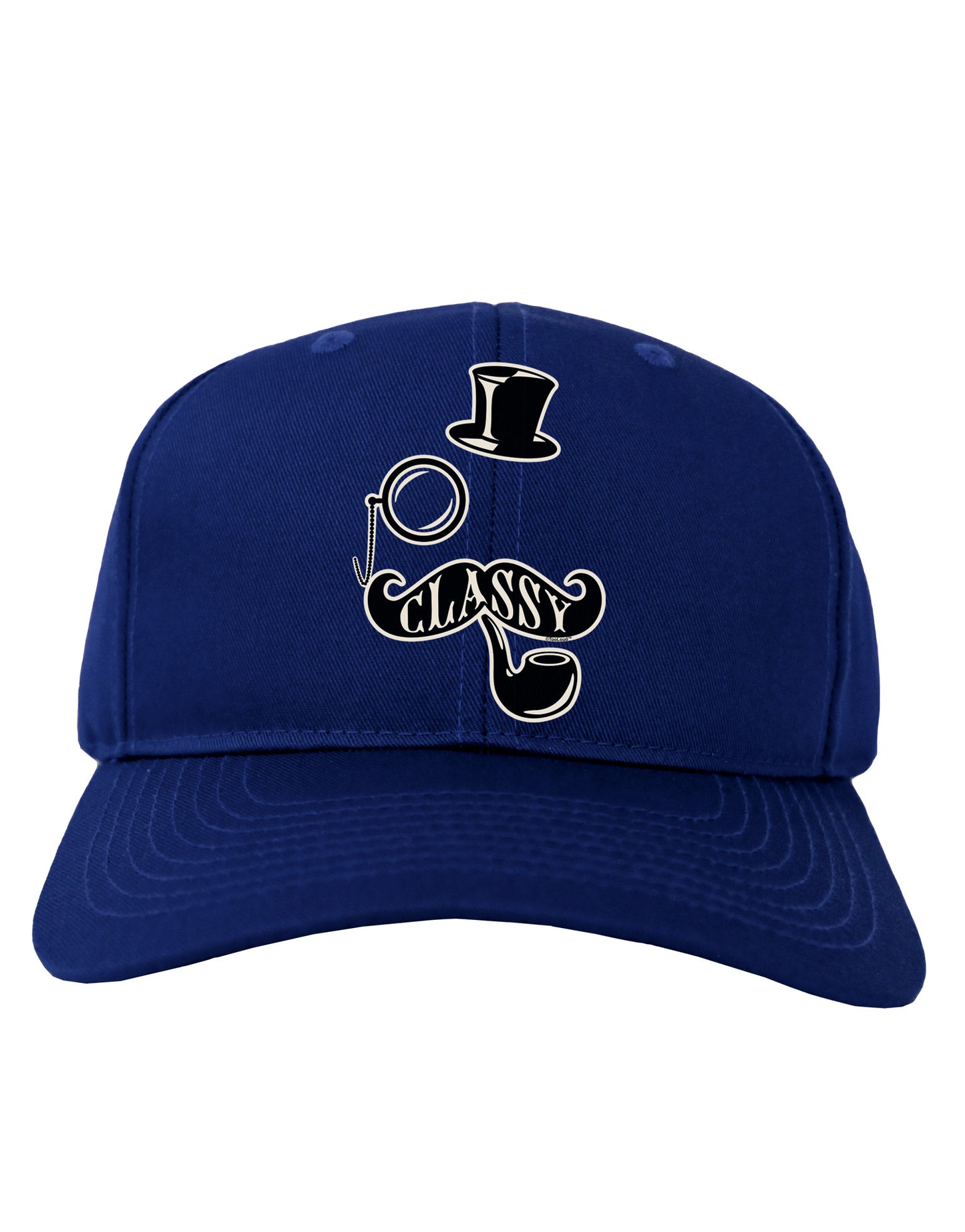 Classy Tophat Mustache Pipe and Monocle Adult Dark Baseball Cap Hat-Baseball Cap-TooLoud-Royal-Blue-One Size-Davson Sales