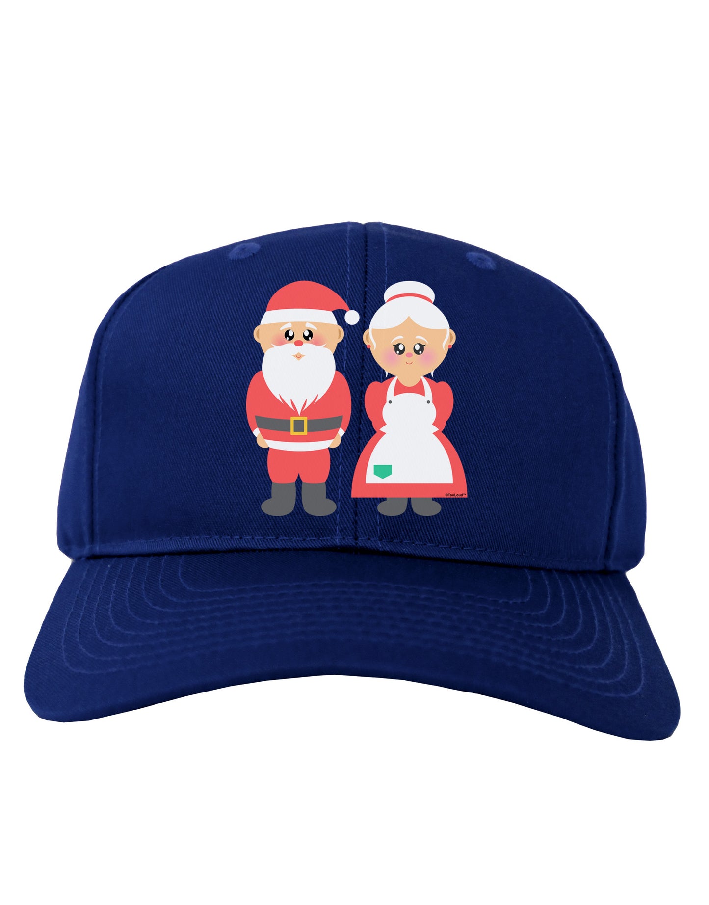 Cute Mr and Mrs Santa Claus Couple Christmas Adult Dark Baseball Cap Hat-Baseball Cap-TooLoud-Royal-Blue-One Size-Davson Sales