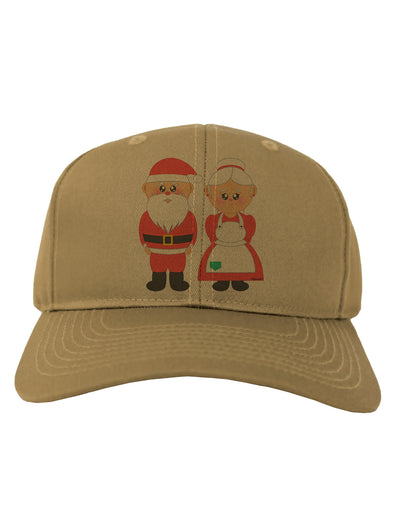 Cute Mr and Mrs Santa Claus Couple Christmas Adult Baseball Cap Hat-Baseball Cap-TooLoud-Khaki-One Size-Davson Sales