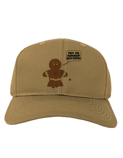 Not My Gumdrop Buttons Gingerbread Man Christmas Adult Baseball Cap Hat-Baseball Cap-TooLoud-Khaki-One Size-Davson Sales