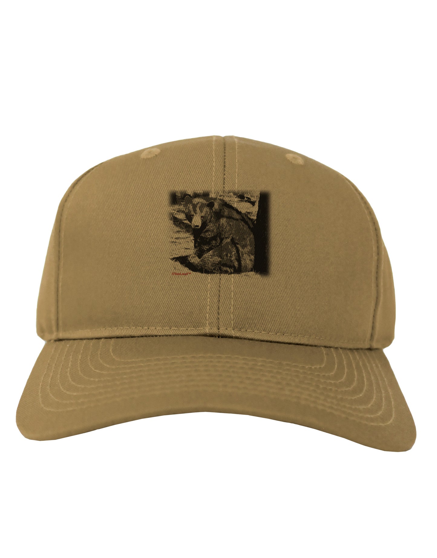 Creepy Black Bear Adult Baseball Cap Hat-Baseball Cap-TooLoud-Khaki-One Size-Davson Sales