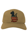 Patriotic Cat Design Adult Baseball Cap Hat by TooLoud-Baseball Cap-TooLoud-Khaki-One Size-Davson Sales