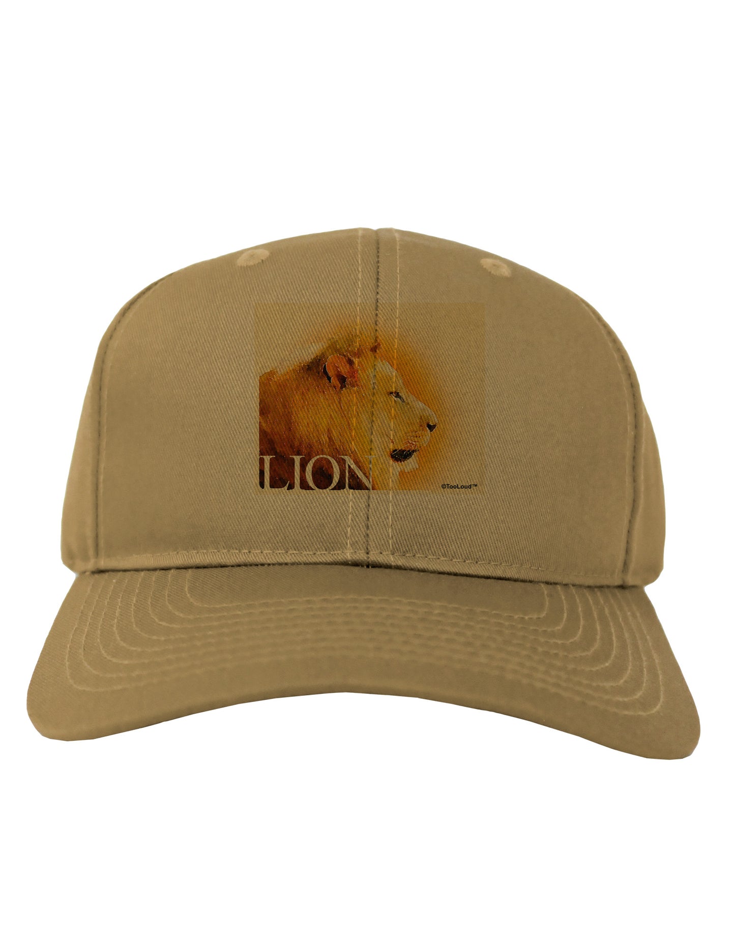 Lion Watercolor 3 Text Adult Baseball Cap Hat-Baseball Cap-TooLoud-Khaki-One Size-Davson Sales