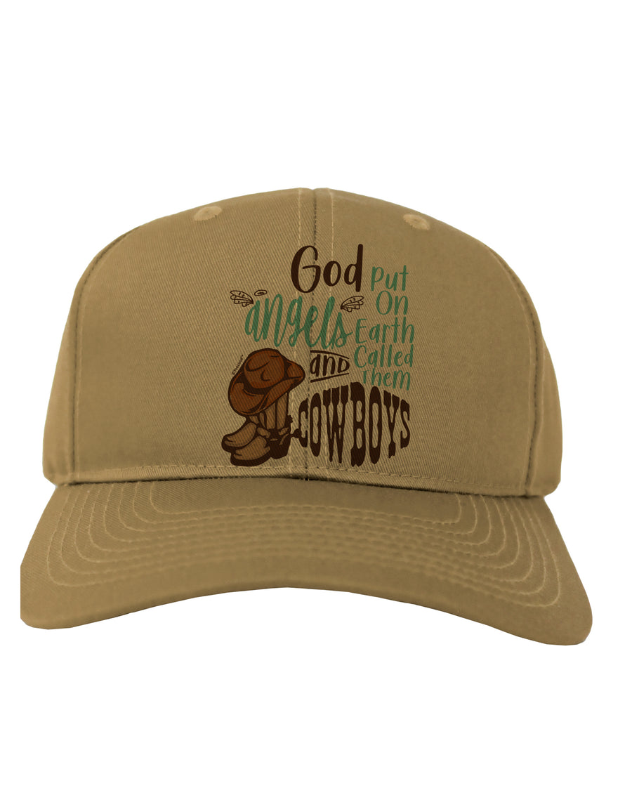 God put Angels on Earth and called them Cowboys Adult Baseball Cap Hat-Baseball Cap-TooLoud-White-One-Size-Fits-Most-Davson Sales