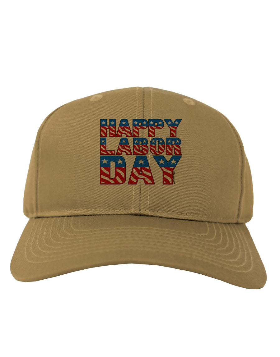 Happy Labor Day ColorText Adult Baseball Cap Hat-Baseball Cap-TooLoud-White-One Size-Davson Sales