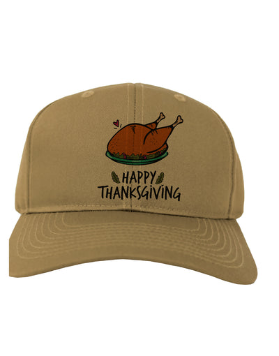 Happy Thanksgiving Adult Baseball Cap Hat-Baseball Cap-TooLoud-Khaki-One-Size-Fits-Most-Davson Sales