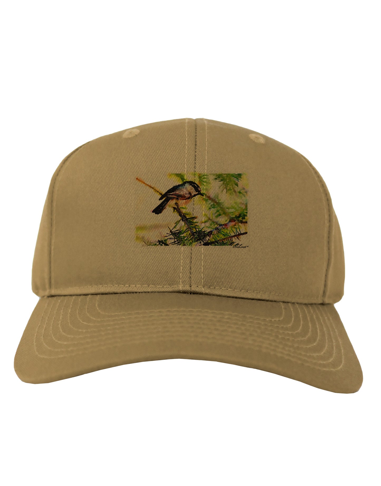 CO Chickadee Watercolor Adult Baseball Cap Hat-Baseball Cap-TooLoud-Khaki-One Size-Davson Sales