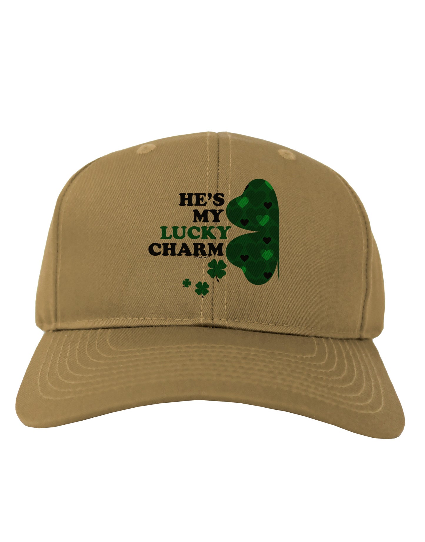 He's My Lucky Charm - Left Adult Baseball Cap Hat-Baseball Cap-TooLoud-Khaki-One Size-Davson Sales