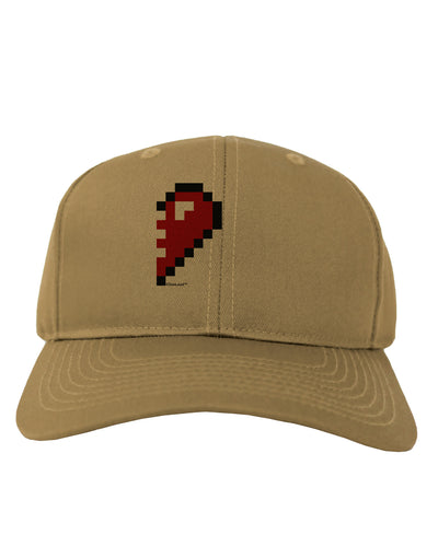 Couples Pixel Heart Design - Right Adult Baseball Cap Hat by TooLoud-Baseball Cap-TooLoud-Khaki-One Size-Davson Sales