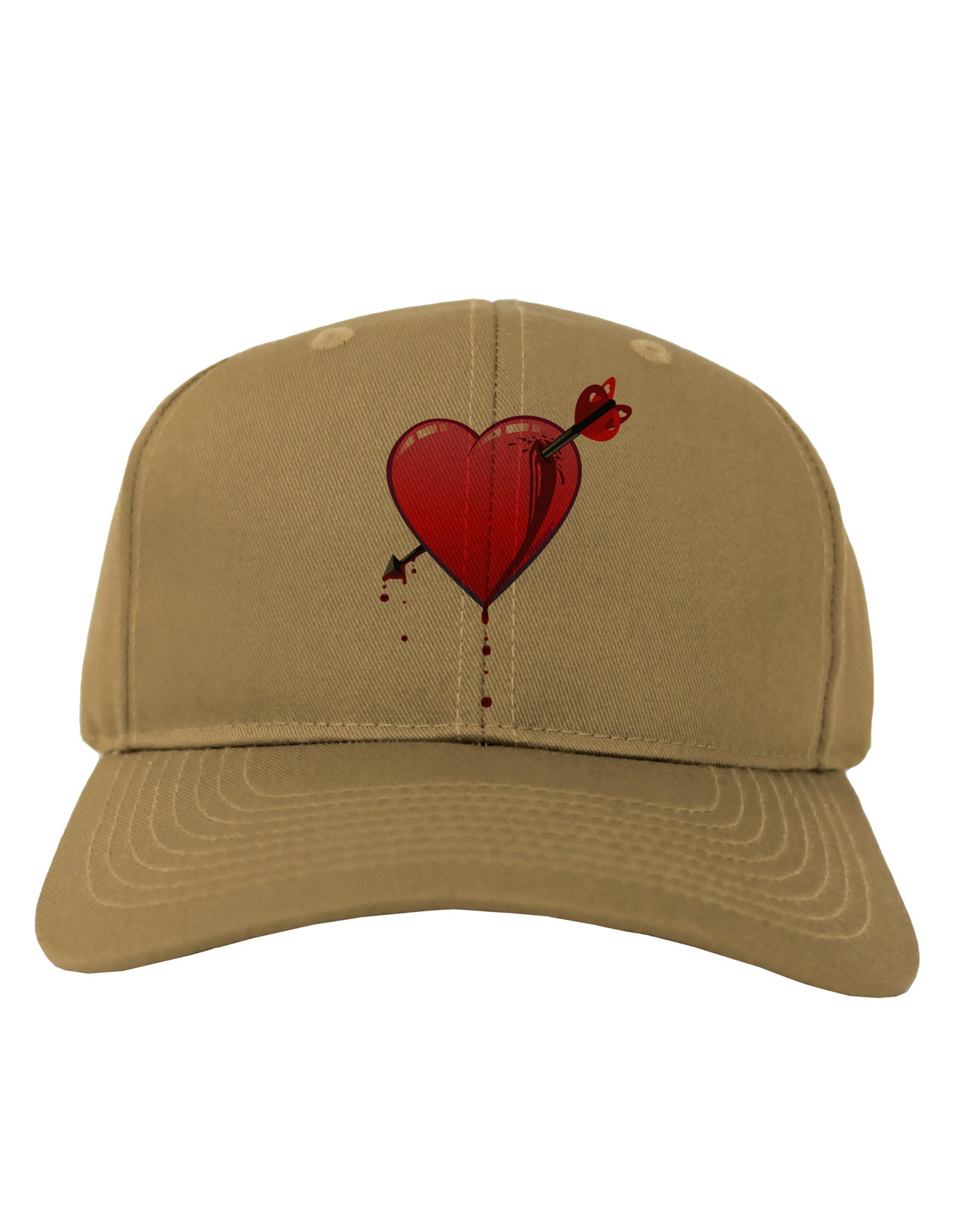 Shot Through the Heart Bleeding Adult Baseball Cap Hat by-Baseball Cap-TooLoud-Khaki-One Size-Davson Sales