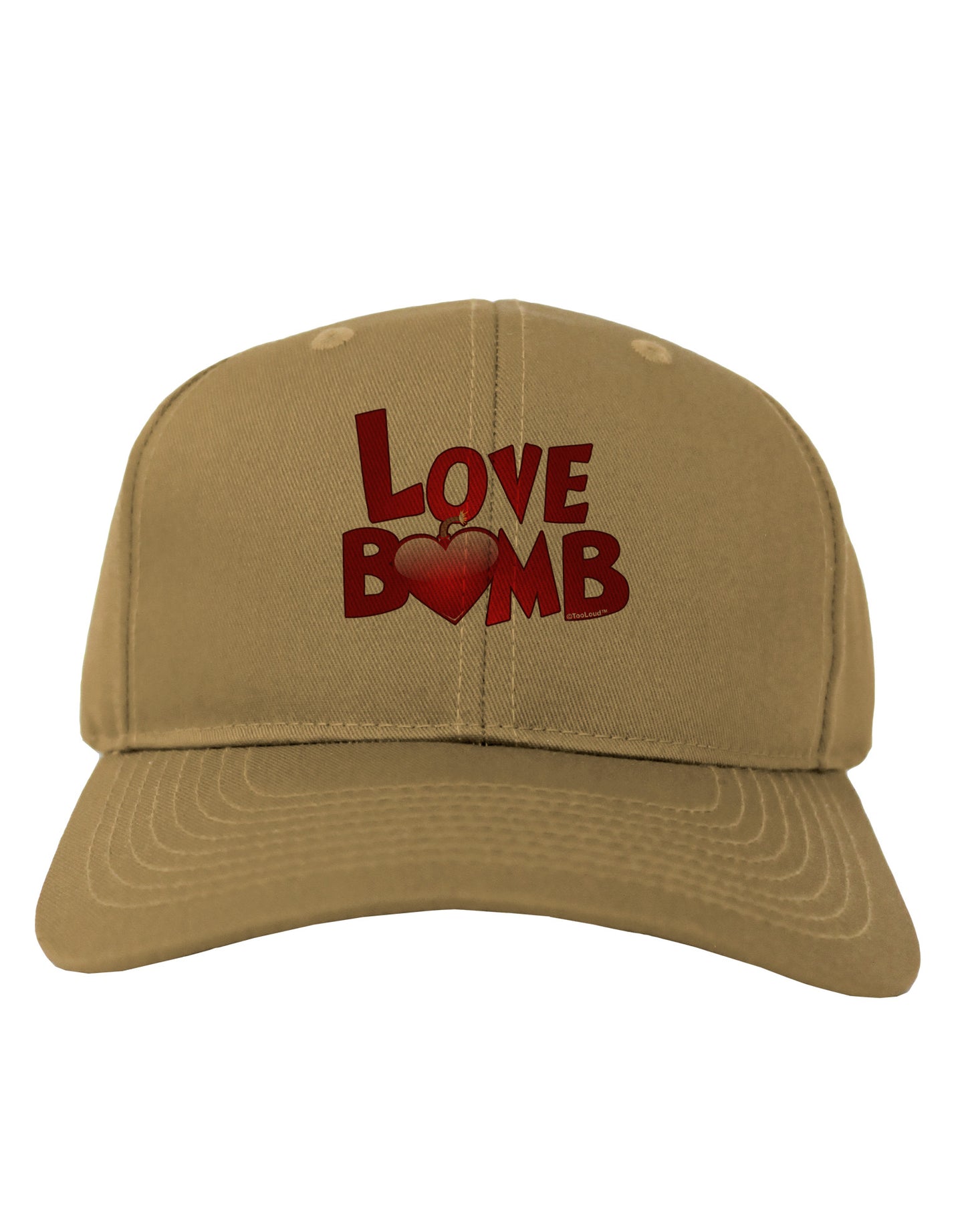 Love Bomb Text Adult Baseball Cap Hat-Baseball Cap-TooLoud-Khaki-One Size-Davson Sales