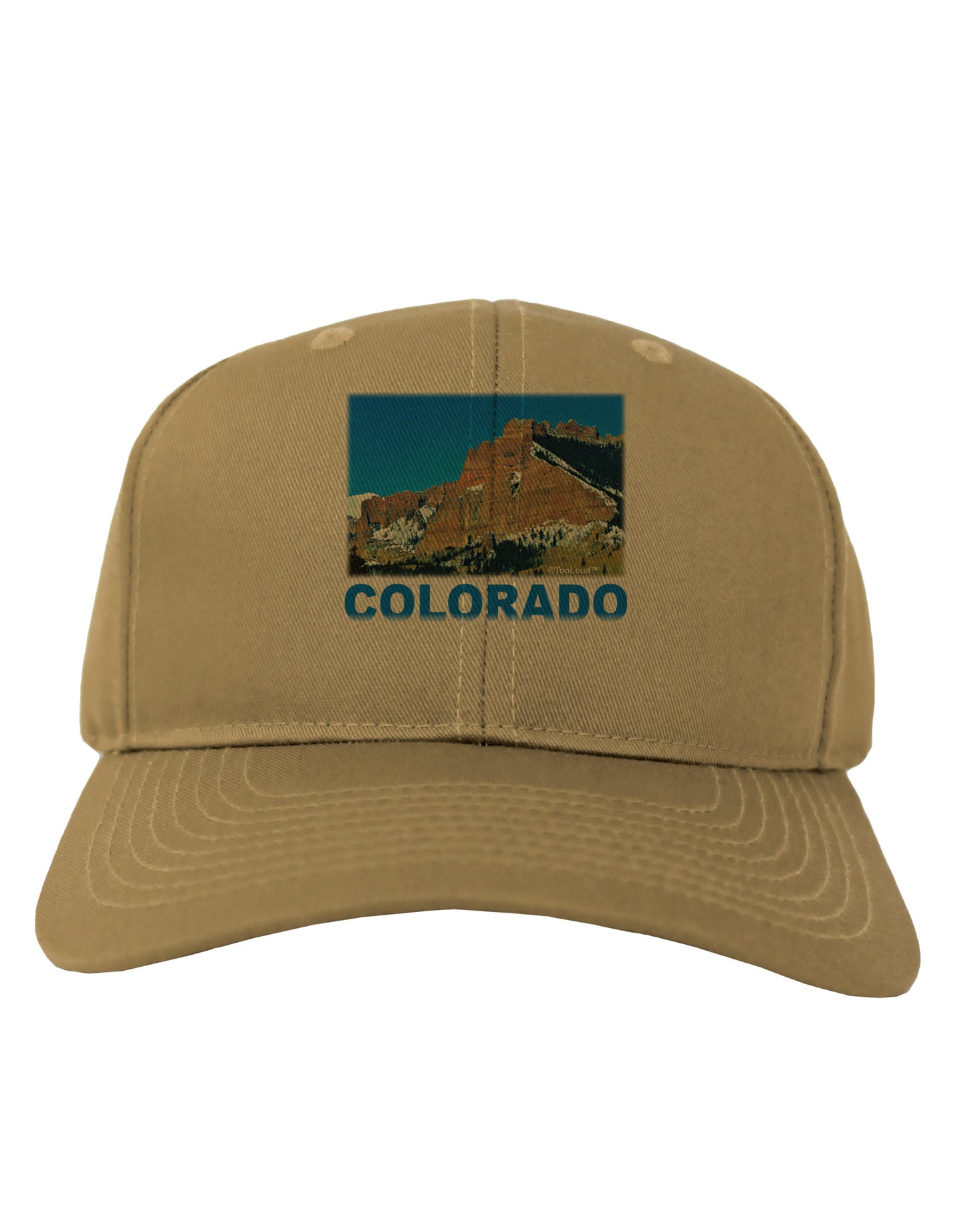 Colorado Snowy Mountains Text Adult Baseball Cap Hat-Baseball Cap-TooLoud-Khaki-One Size-Davson Sales
