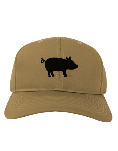 Pig Silhouette Design Adult Baseball Cap Hat by TooLoud-Baseball Cap-TooLoud-Khaki-One Size-Davson Sales