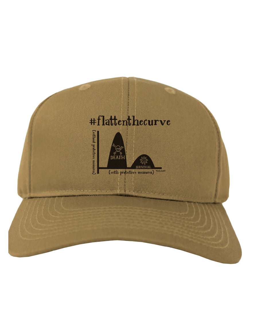 Flatten the Curve Graph Adult Baseball Cap Hat-Baseball Cap-TooLoud-White-One-Size-Fits-Most-Davson Sales