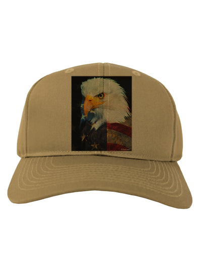 Patriotic Bald Eagle - American Flag Adult Baseball Cap Hat by TooLoud-Baseball Cap-TooLoud-Khaki-One Size-Davson Sales