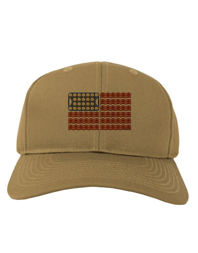 American Breakfast Flag - Bacon and Eggs Adult Baseball Cap Hat-Baseball Cap-TooLoud-Khaki-One Size-Davson Sales