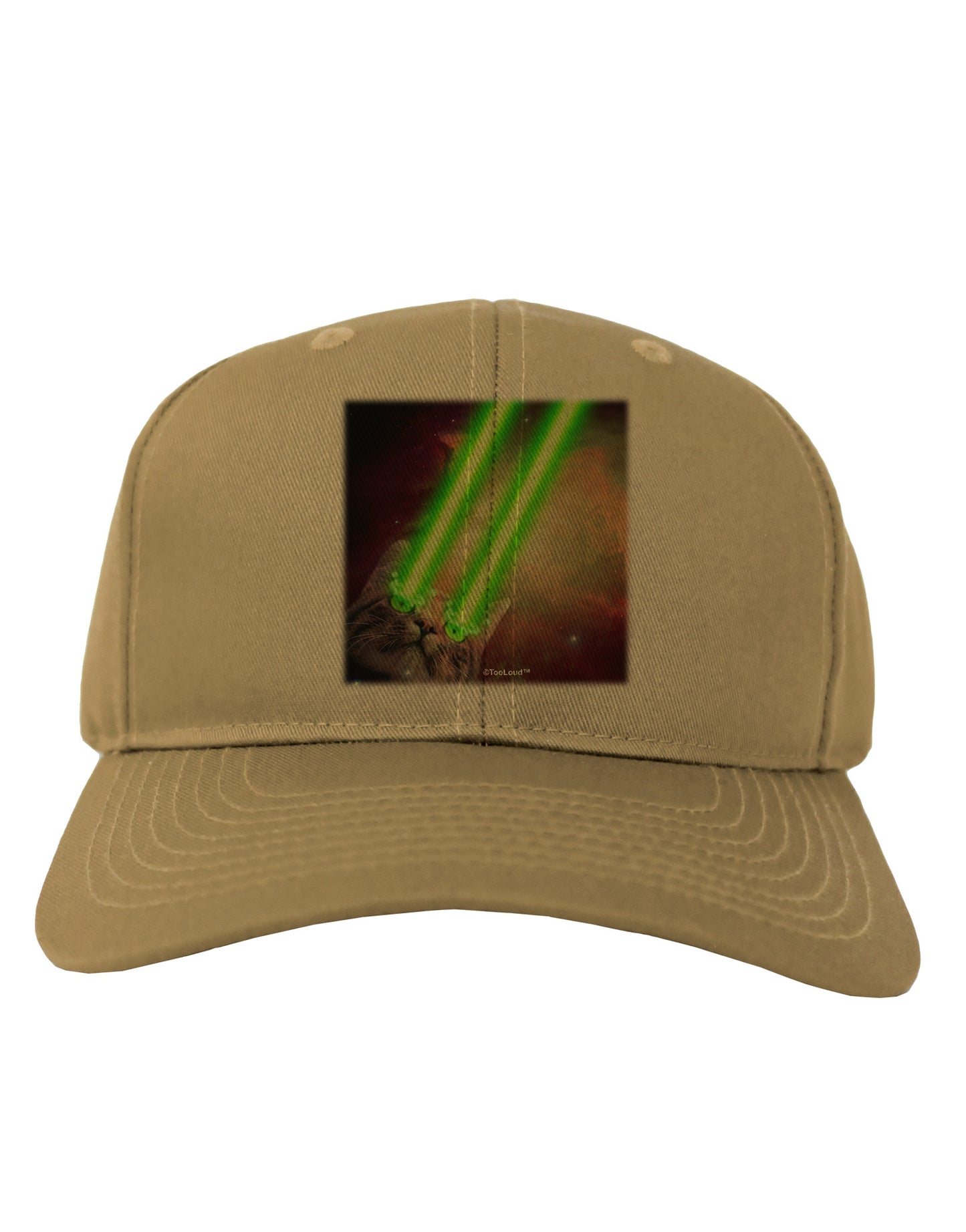 Laser Eyes Cat in Space Design Adult Baseball Cap Hat by TooLoud-Baseball Cap-TooLoud-Khaki-One Size-Davson Sales