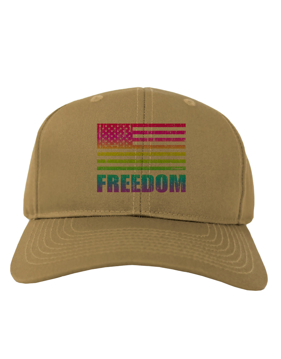 American Pride - Rainbow Flag - Freedom Adult Baseball Cap Hat-Baseball Cap-TooLoud-White-One Size-Davson Sales