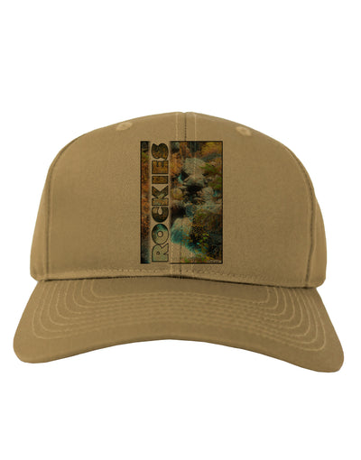Rockies Waterfall with Text Adult Baseball Cap Hat-Baseball Cap-TooLoud-Khaki-One Size-Davson Sales