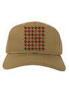 Christmas Red and Green Houndstooth Adult Baseball Cap Hat-Baseball Cap-TooLoud-Khaki-One Size-Davson Sales