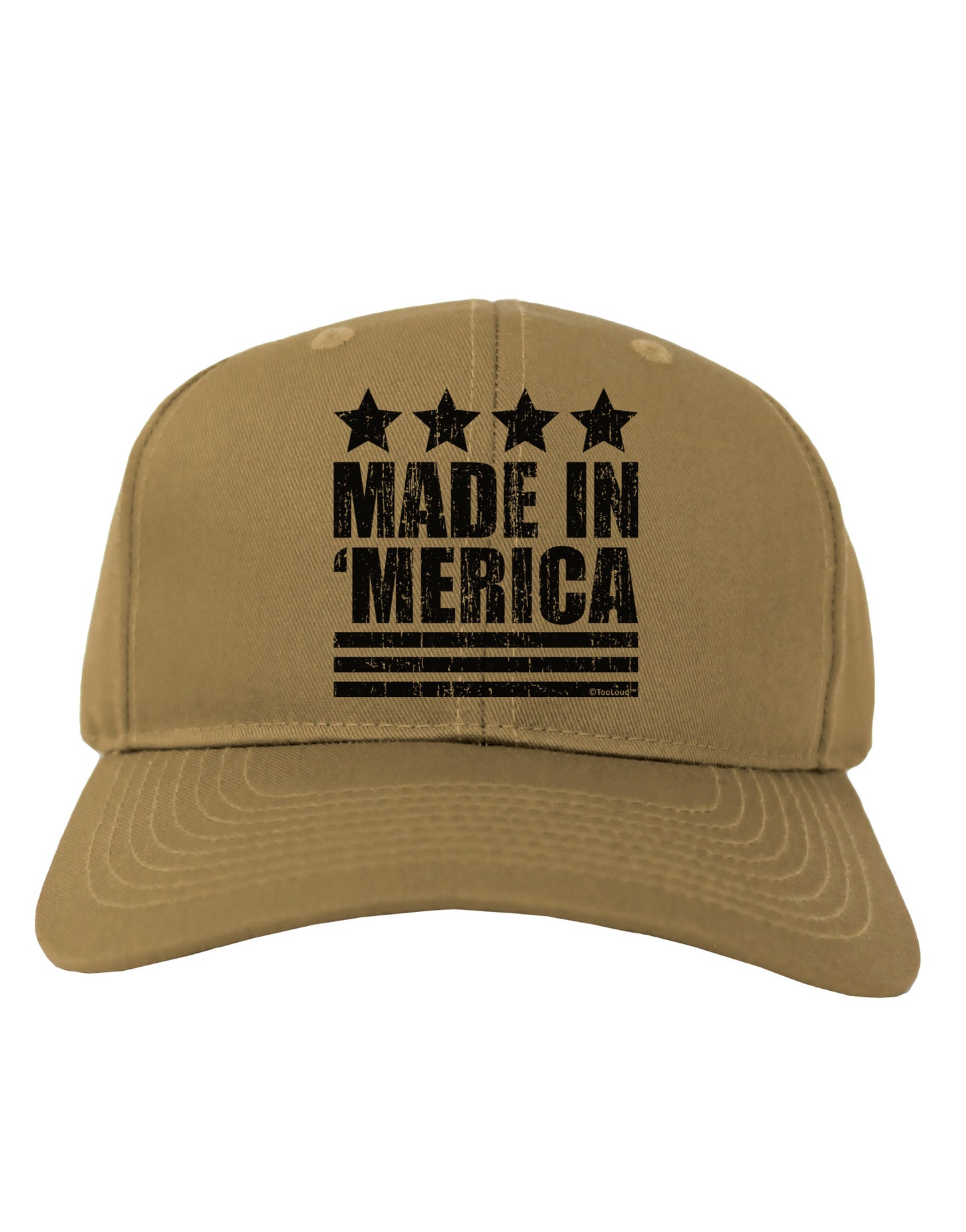 Made in Merica - Stars and Stripes Design Adult Baseball Cap Hat-Baseball Cap-TooLoud-Khaki-One Size-Davson Sales
